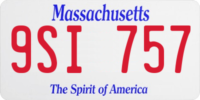 MA license plate 9SI757