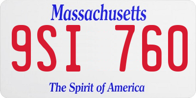 MA license plate 9SI760