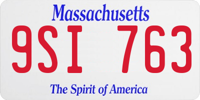 MA license plate 9SI763
