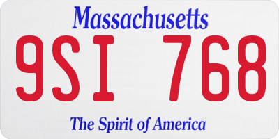 MA license plate 9SI768