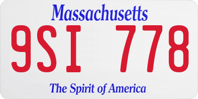 MA license plate 9SI778