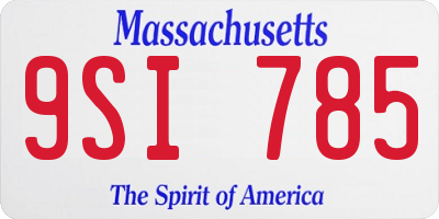 MA license plate 9SI785