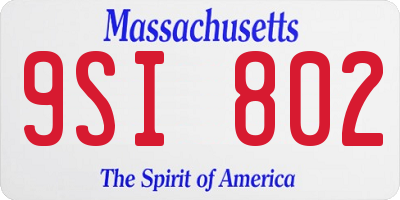 MA license plate 9SI802