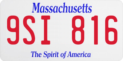 MA license plate 9SI816
