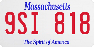 MA license plate 9SI818