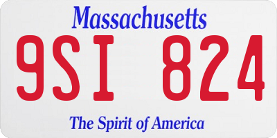 MA license plate 9SI824