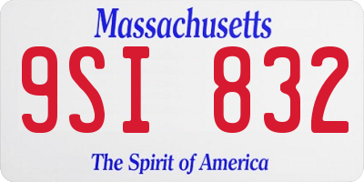 MA license plate 9SI832