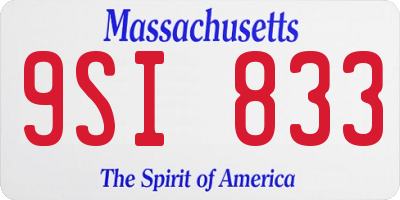 MA license plate 9SI833