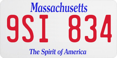 MA license plate 9SI834