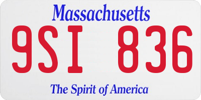 MA license plate 9SI836
