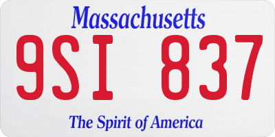 MA license plate 9SI837