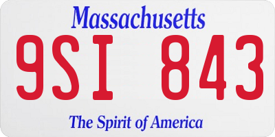 MA license plate 9SI843