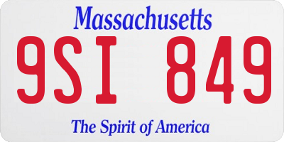 MA license plate 9SI849