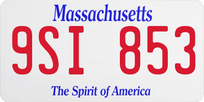 MA license plate 9SI853