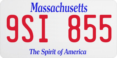 MA license plate 9SI855