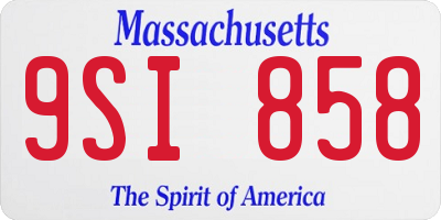 MA license plate 9SI858