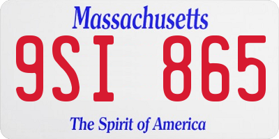 MA license plate 9SI865