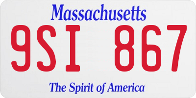 MA license plate 9SI867