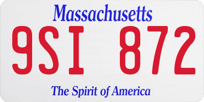 MA license plate 9SI872