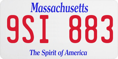 MA license plate 9SI883