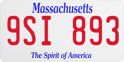 MA license plate 9SI893