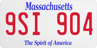 MA license plate 9SI904