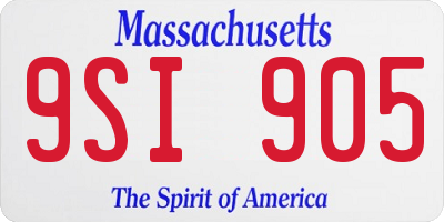 MA license plate 9SI905