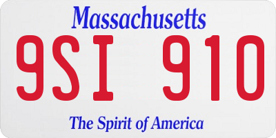 MA license plate 9SI910