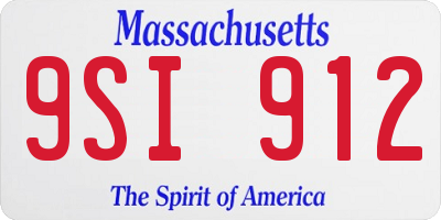 MA license plate 9SI912