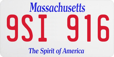 MA license plate 9SI916
