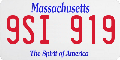 MA license plate 9SI919