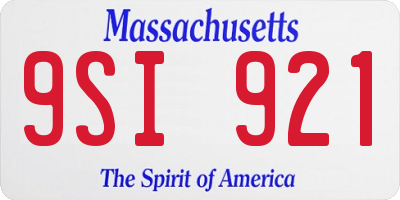 MA license plate 9SI921