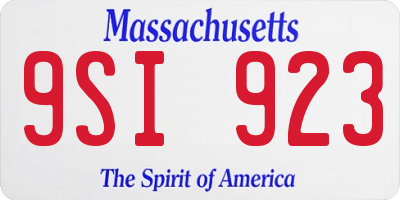 MA license plate 9SI923