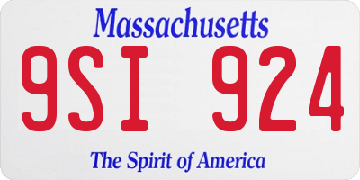 MA license plate 9SI924