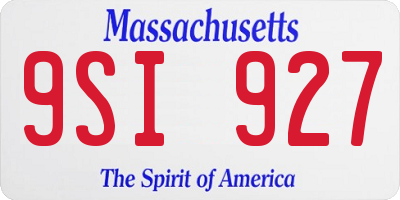 MA license plate 9SI927