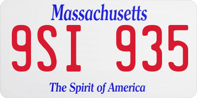 MA license plate 9SI935