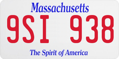 MA license plate 9SI938