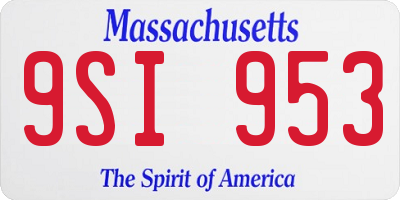 MA license plate 9SI953