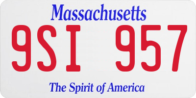 MA license plate 9SI957