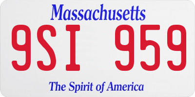 MA license plate 9SI959