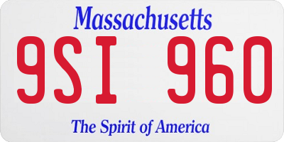 MA license plate 9SI960