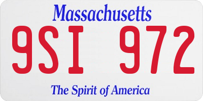 MA license plate 9SI972