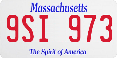 MA license plate 9SI973