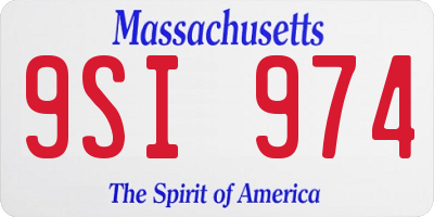 MA license plate 9SI974