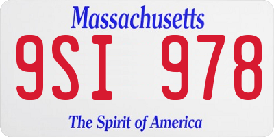 MA license plate 9SI978