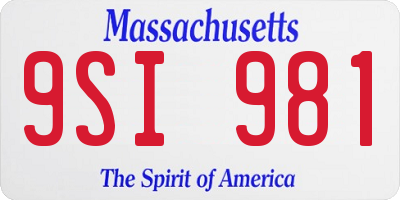 MA license plate 9SI981