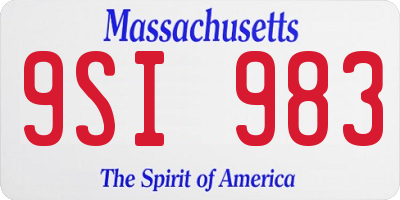 MA license plate 9SI983