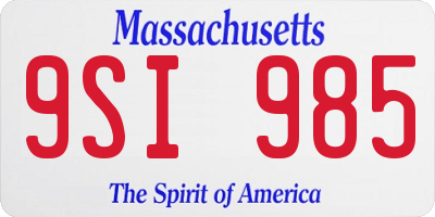 MA license plate 9SI985