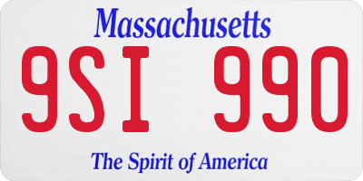 MA license plate 9SI990