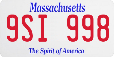 MA license plate 9SI998
